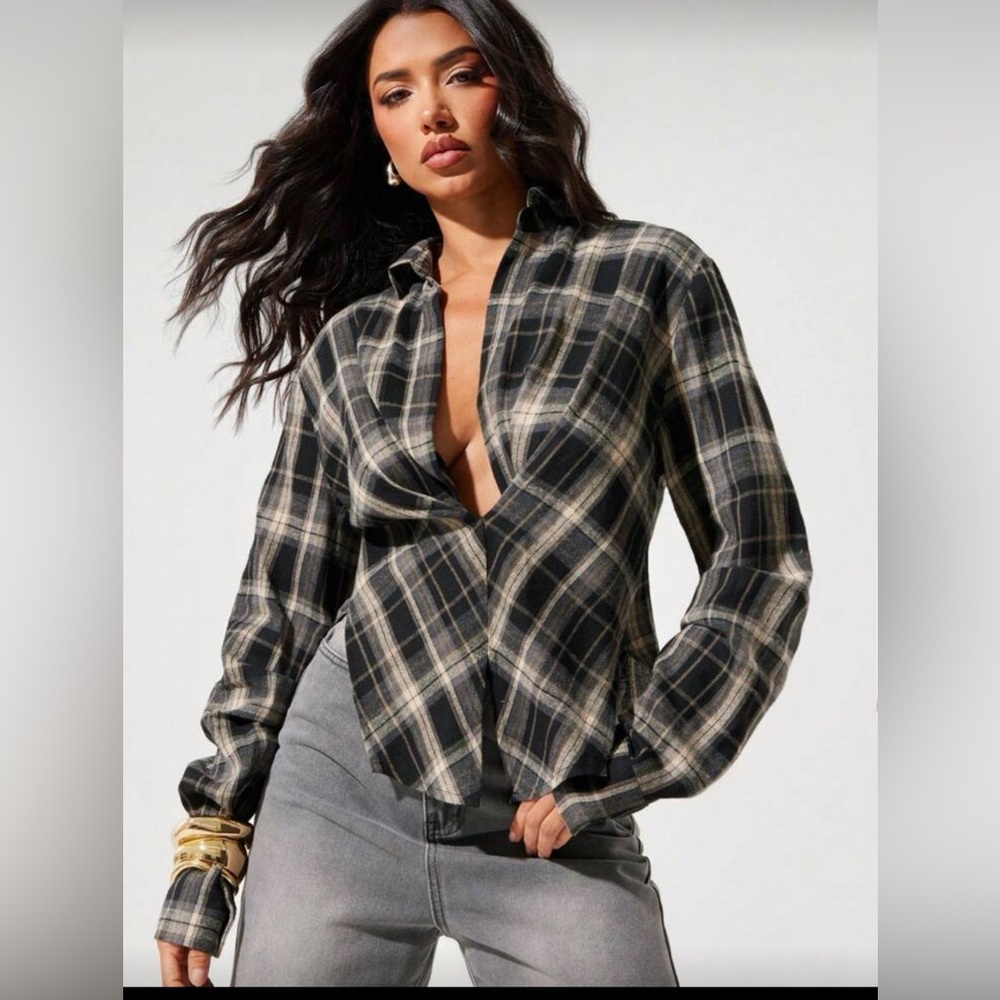 SHEIN flannel top